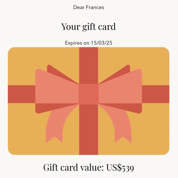 Dear Frances $500+ Gift Card - Picture 3 of 3